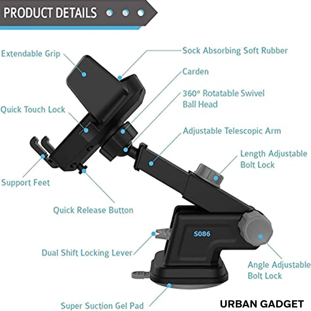 Adjustable Car Phone Holder with Suction Cup - Image 3
