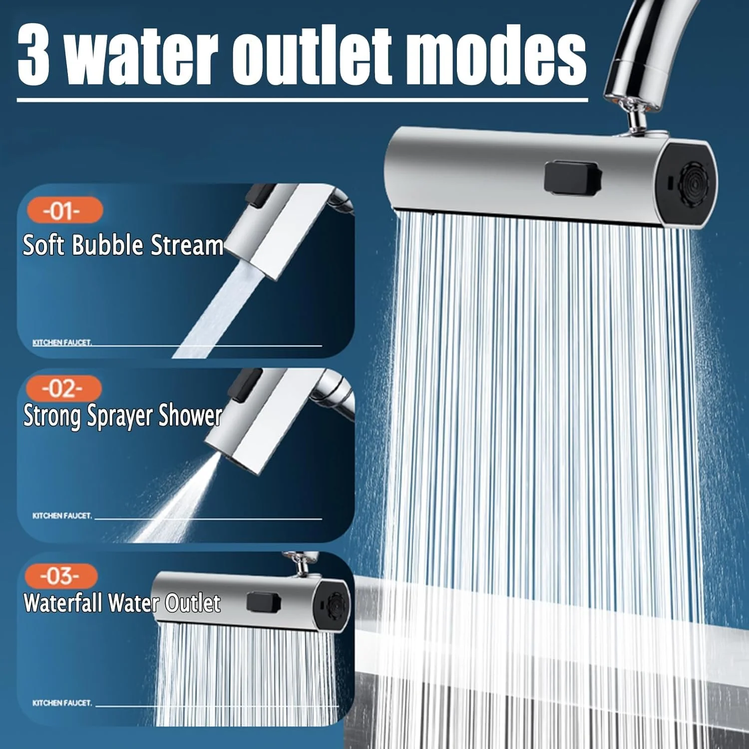 AquaFlow™ Waterfall Kitchen Faucet - Image 3