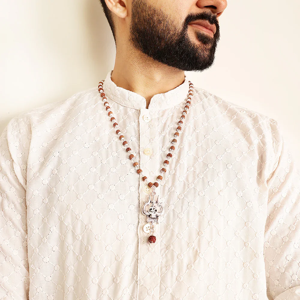 OM Shiva Trishool Rudraksha Necklace 54 Beads