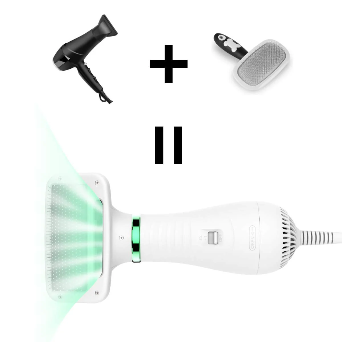 Urban™ Pet Hair Dryer 2 in 1 Pet Grooming Hair Dryer with Slicker - Image 3