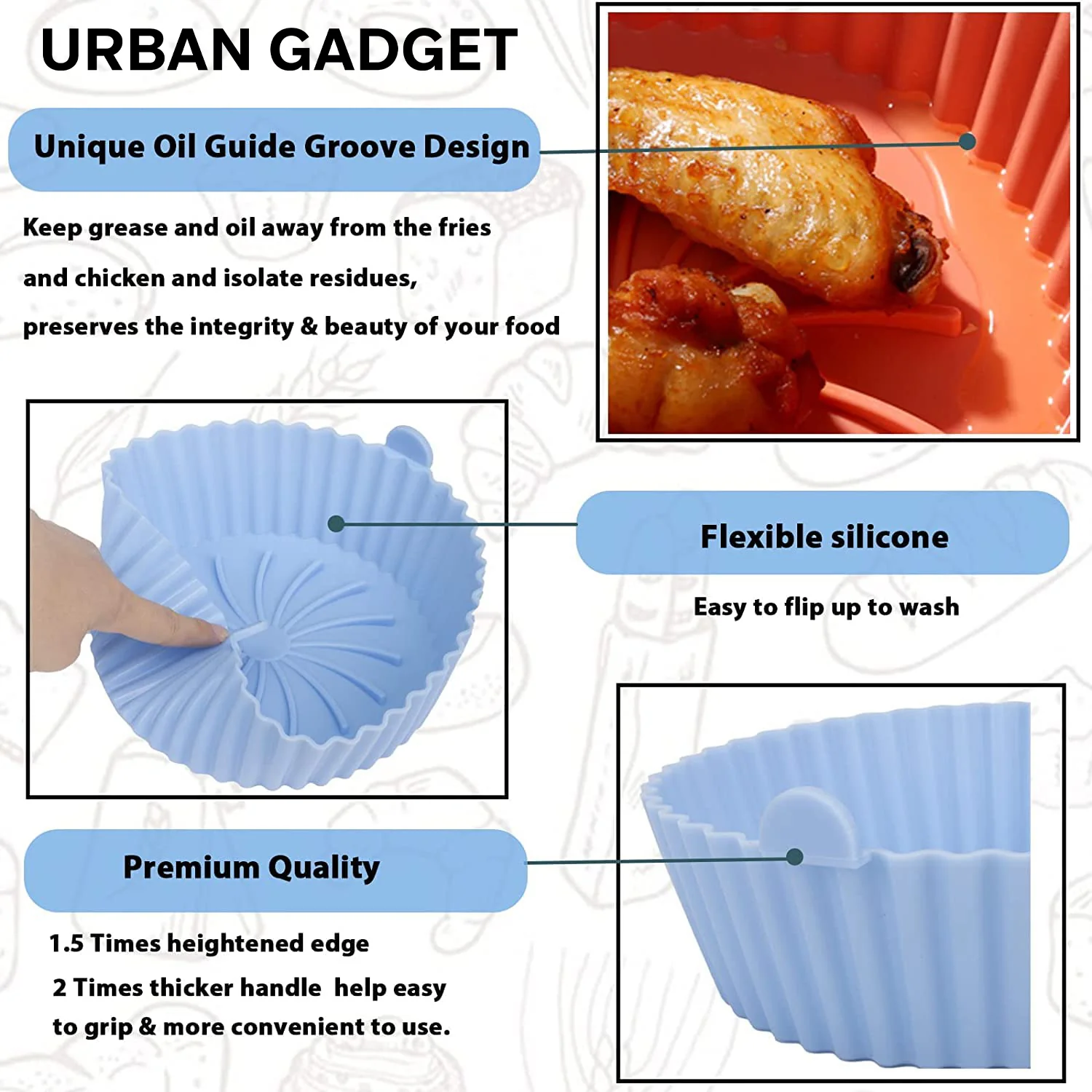 Urban™ Air Fryer Silicone Liners - Image 6