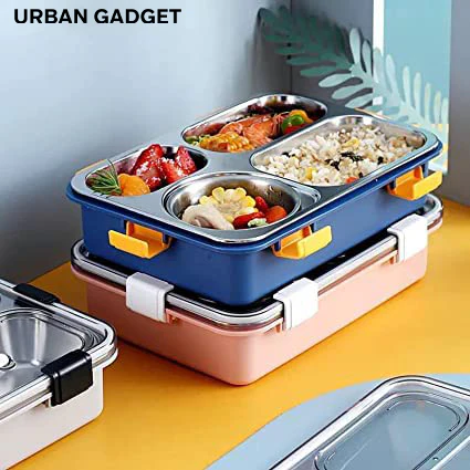 Urban™ 4 Compartment Insulated Lunch Box Stainless Steel Tiffin Box (Jumbo Size) (850ml) - Image 2