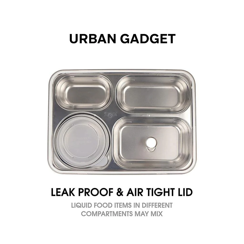 Urban™ 4 Compartment Insulated Lunch Box Stainless Steel Tiffin Box (Jumbo Size) (850ml) - Image 4