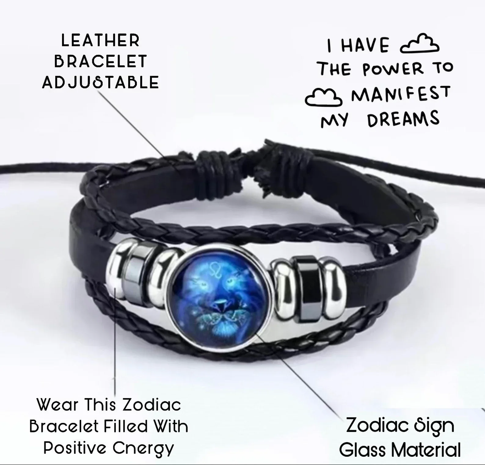 Adjustable Zodiac Sign Powerful Manifestation Bracelet (Energized) - Image 2